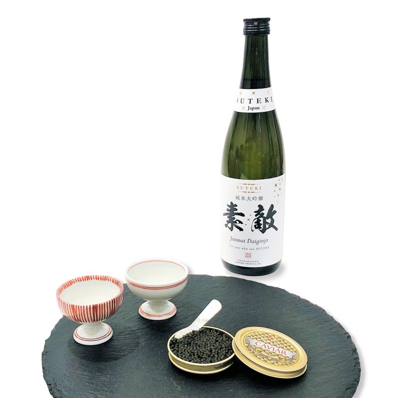 Three Stars Caviar OSCIETRA（オシェトラ）30g ＆ 純米大吟醸 素敵 Japan（黒） ギフトセット