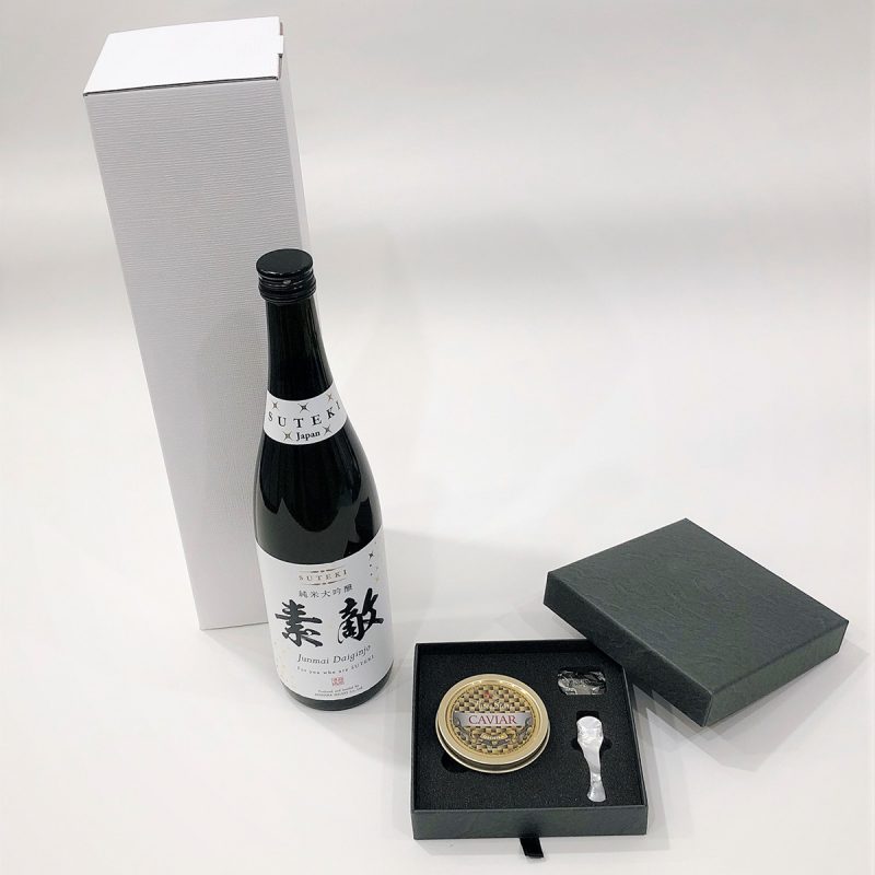Three Stars Caviar OSCIETRA（オシェトラ）30g ＆ 純米大吟醸 素敵 Japan（黒） ギフトセット - 画像 (2)
